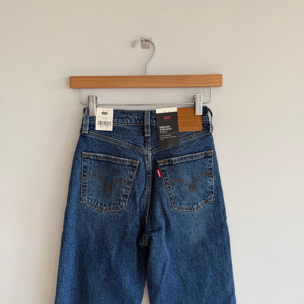Levi's Ribcage Straight Ankle Denim High Rise Jeans Blue 23 NWT - Picture 12 of 14